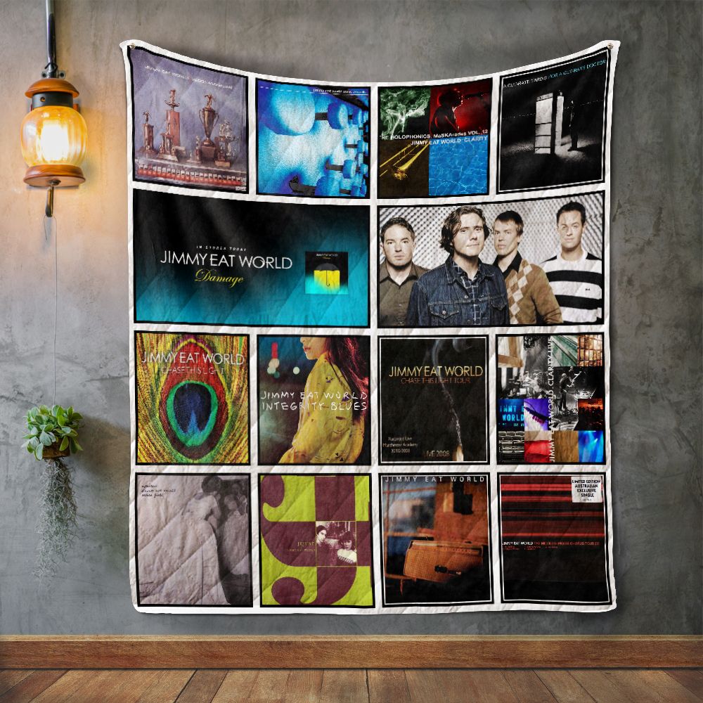 Jimmy Eat World Ver 1 Albums Poster Cover Music Rock Band Quilt Blanket Bedding Family Gift For Him Father's Day Father's Day