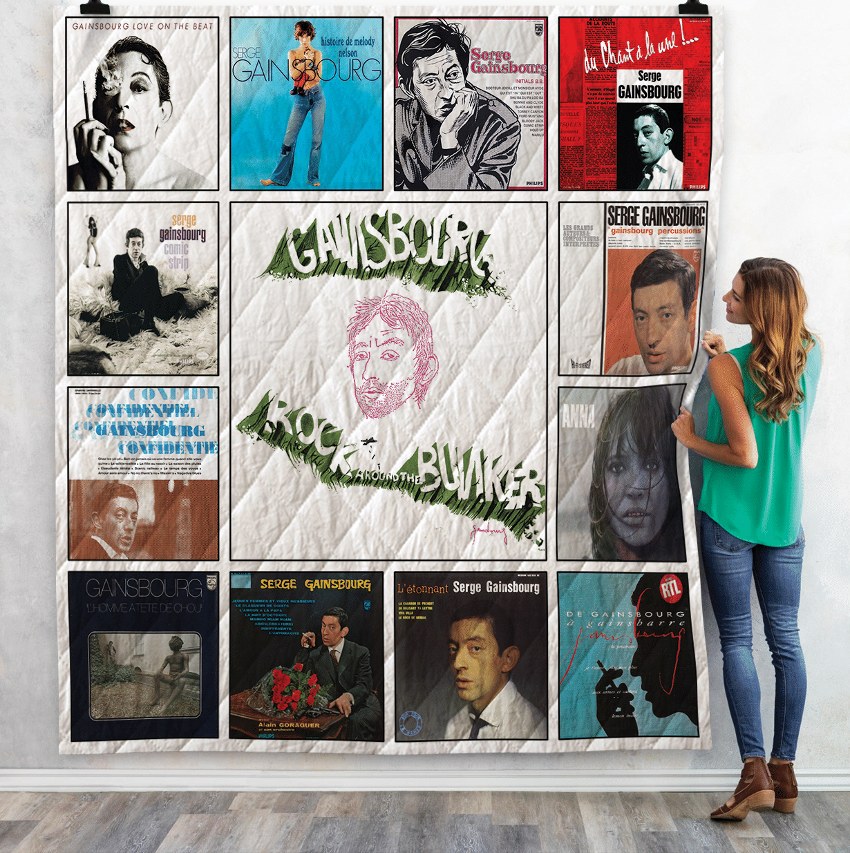 Serge Gainsbourg Albums Quilt Blanket 02