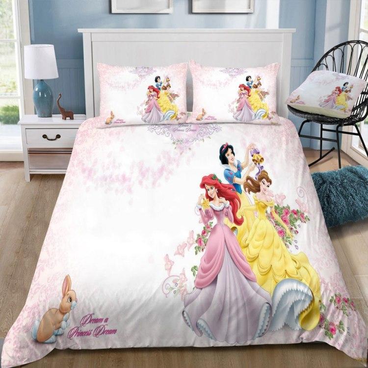 BEST Disney Princess Rabbit white Duvet Cover Bedding Set2