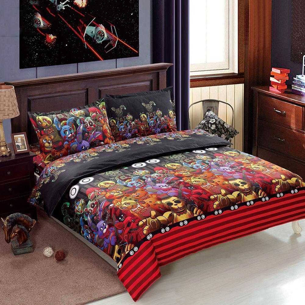 BEST Five Nights At Freddy Colorful Duvet Cover Bedding Set2