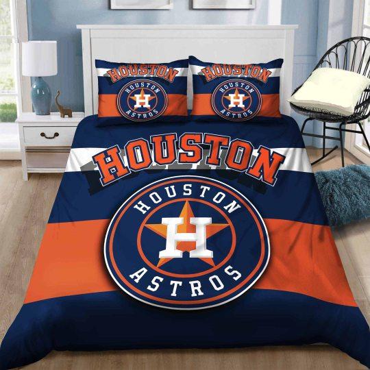BEST Houston Astros MLB logo Duvet Cover Bedding Set2