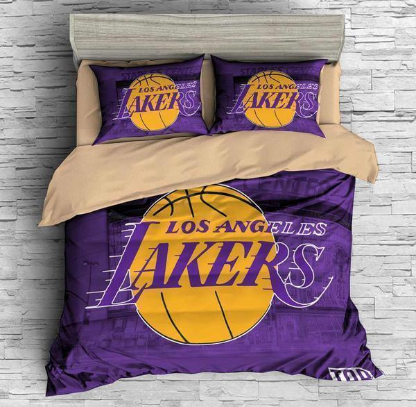 BEST Los Angeles Lakers NBA purple Duvet Cover Bedding Set2