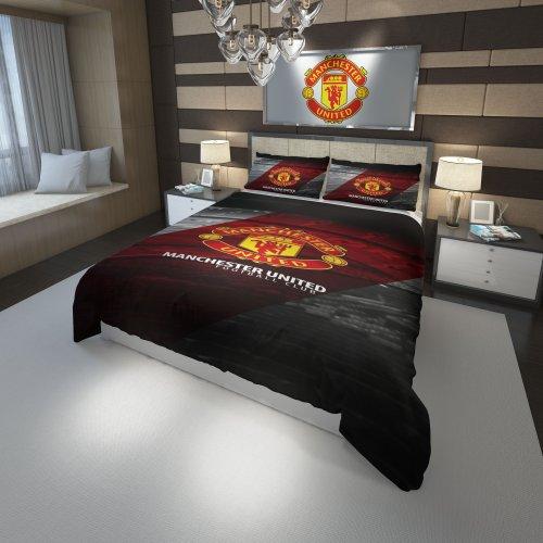 BEST Manchester United FC Football Club red grey Duvet Cover Bedding Set2