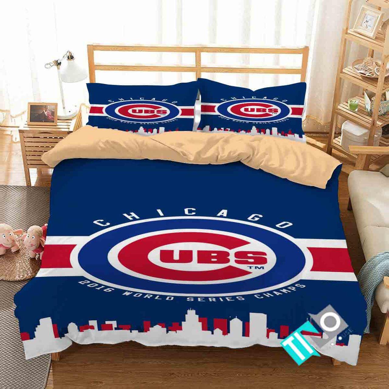 BEST Chicago Cubs MLB 2016 Word Series Champs Duvet Cover Bedding Set1