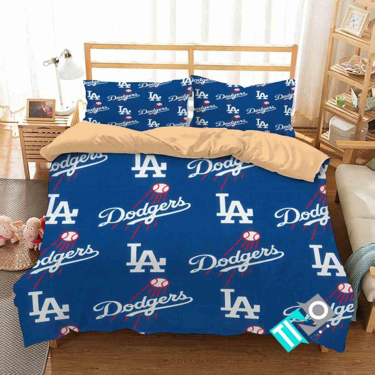BEST Los Angeles Dodgers MLB Duvet Cover Bedding Set1