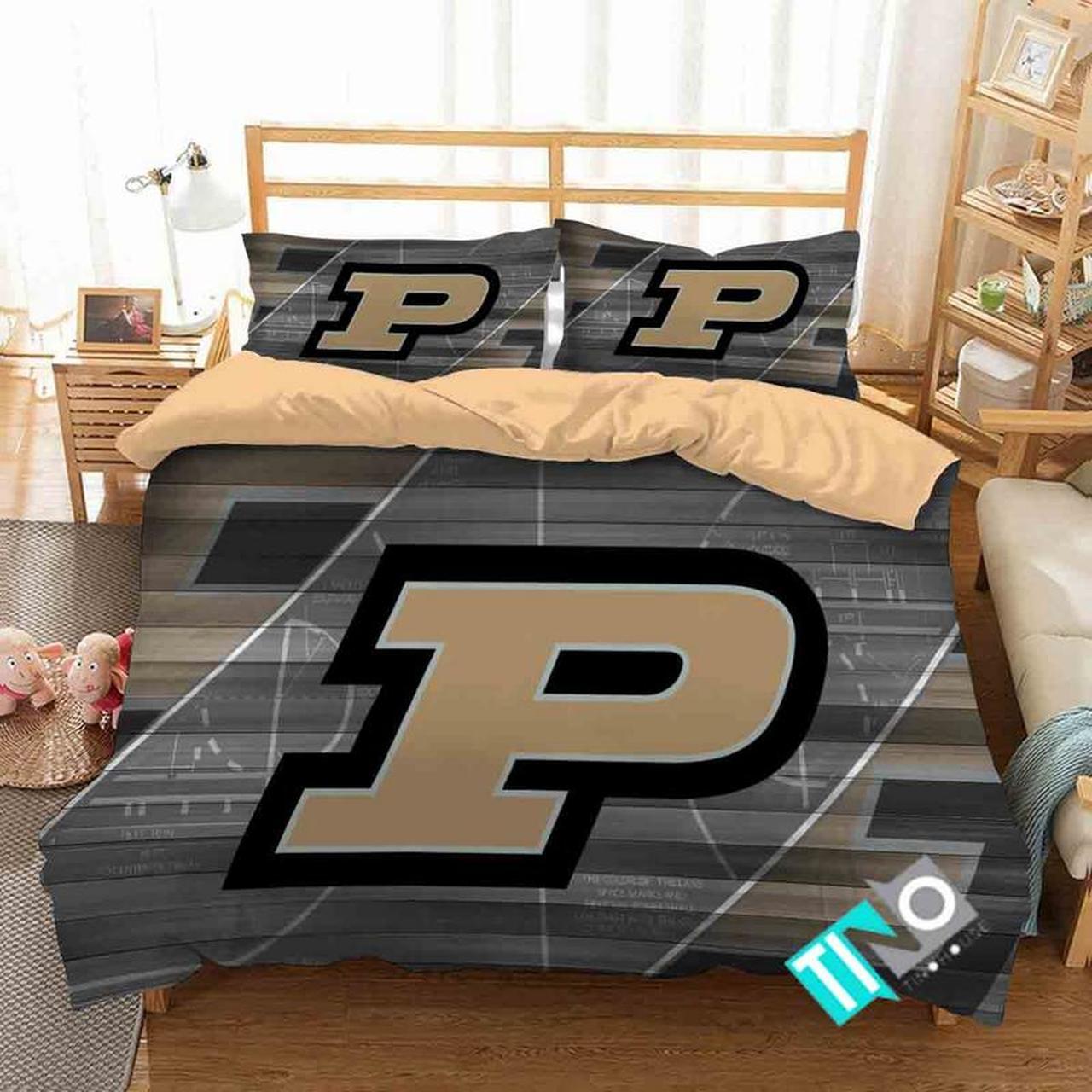BEST Purdue Boilermakers Logo NCAA Duvet Cover Bedding Set1