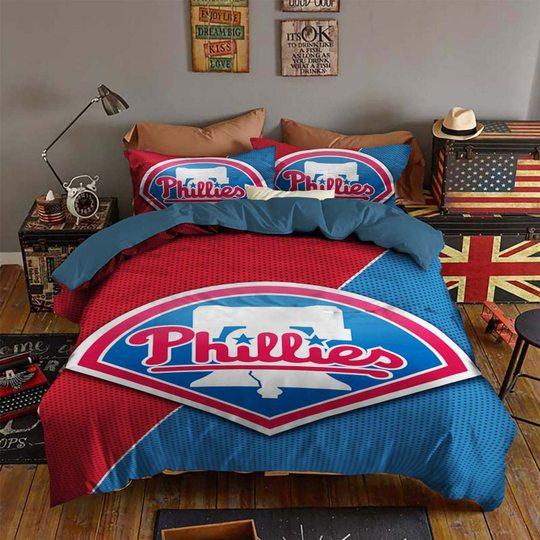 BEST Philadelphia Phillies MLB red blue Duvet Cover Bedding Set1