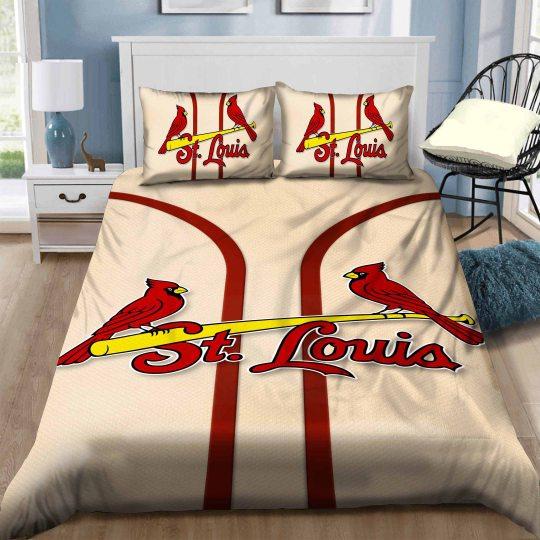 BEST St Louis Cardinals MLB white Duvet Cover Bedding Set2