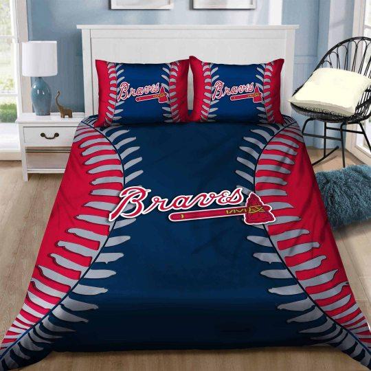 BEST Atlanta Braves MLB Duvet Cover Bedding Set1