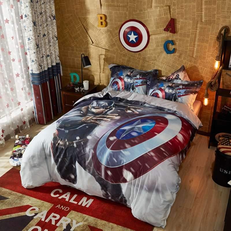 BEST Captain America Marvel Comics Duvet Cover Bedding Set2