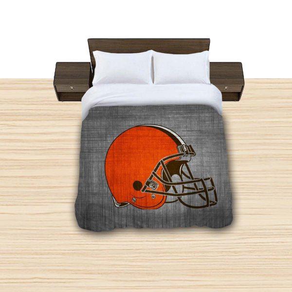 BEST Cleveland Browns NFL Team logo grey Duvet Cover Bedding Set1
