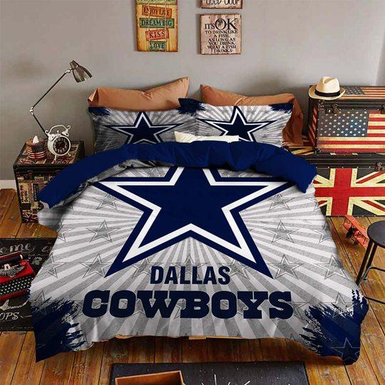 BEST Dallas Cowboys logo NFL Duvet Cover Bedding Set1