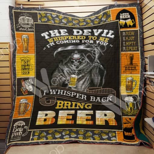 Beer Whisper Back Bring Beer Quilt Blanket Great Customized Gifts For Birthday Christmas Thanksgiving Perfect Gifts For Beer Lover