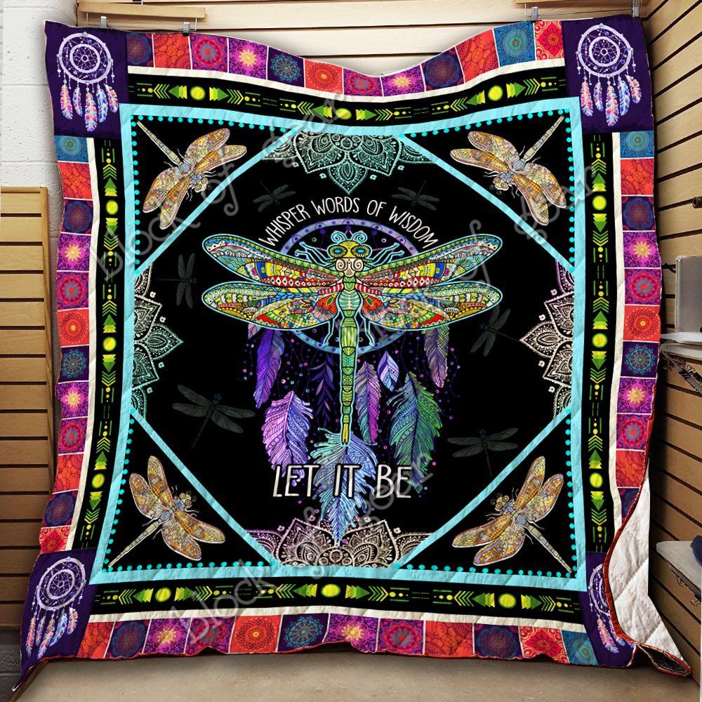 Colorful Dragonfly Quilt Blanket