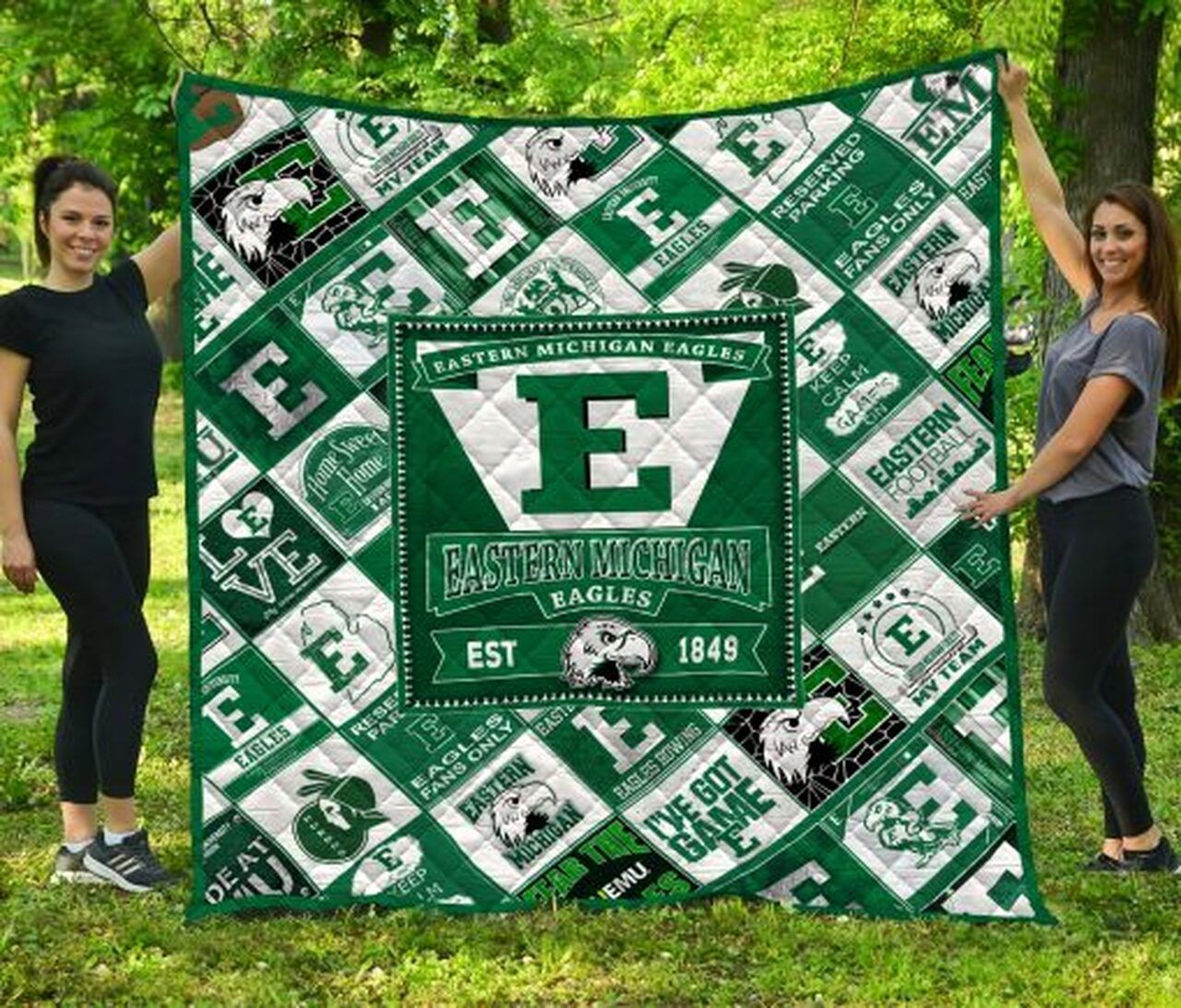 Ncaa Eastern Michigan Eagles Quilt Blanket 1336