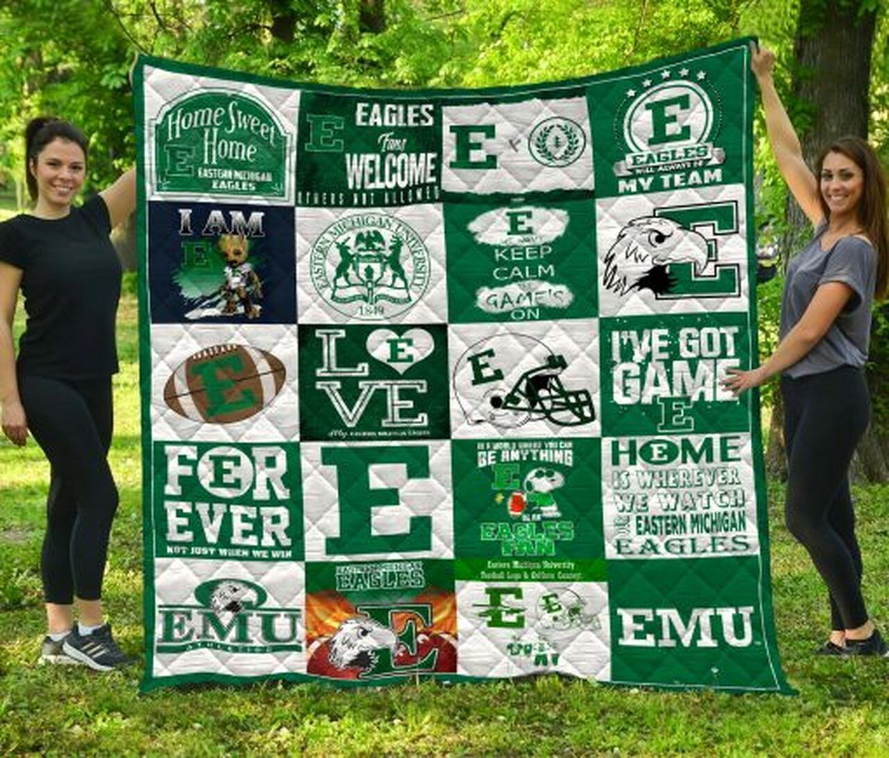 Ncaa Eastern Michigan Eagles Quilt Blanket 1335