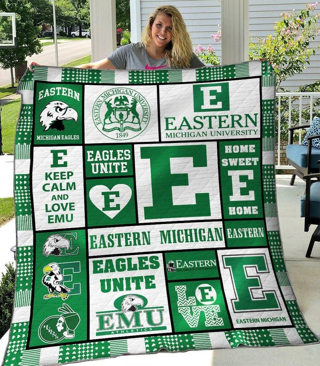 Ncaa Eastern Michigan Eagles Quilt Blanket 1333
