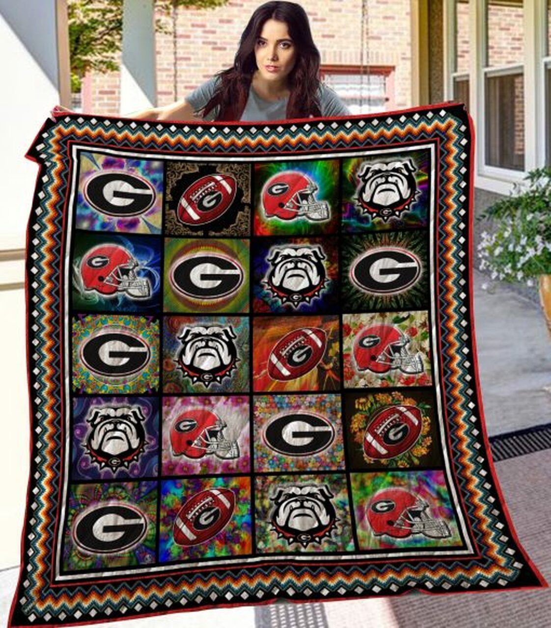 Ncaa Georgia Bulldogs Quilt Blanket 857