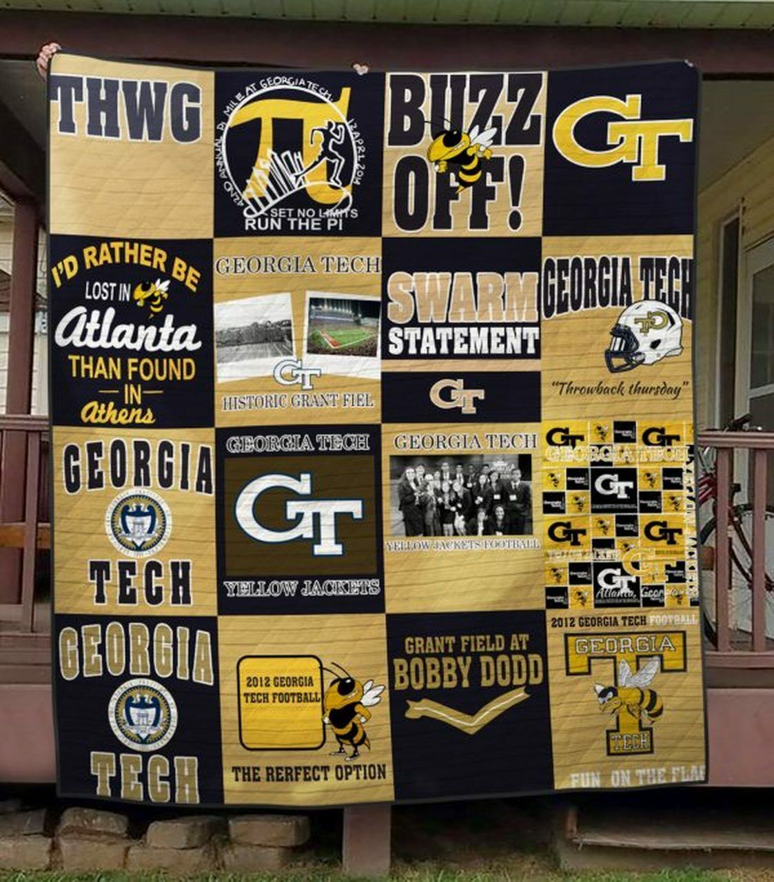 Ncaa Georgia Tech Yellow Jackets Quilt Blanket 100