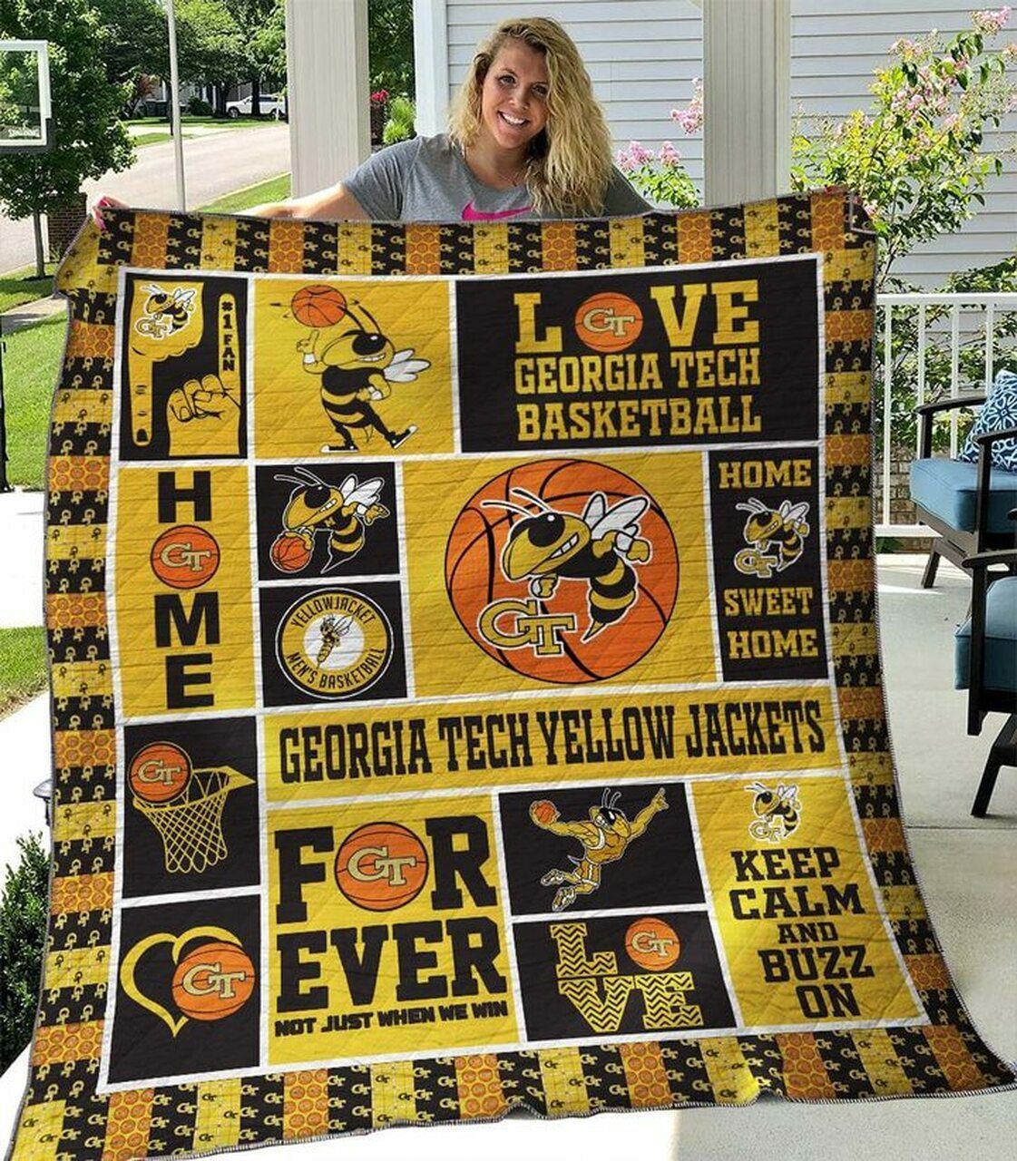 Ncaa Georgia Tech Yellow Jackets Quilt Blanket 96