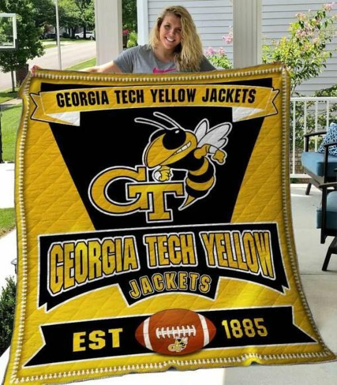 Ncaa Georgia Tech Yellow Jackets Quilt Blanket 98