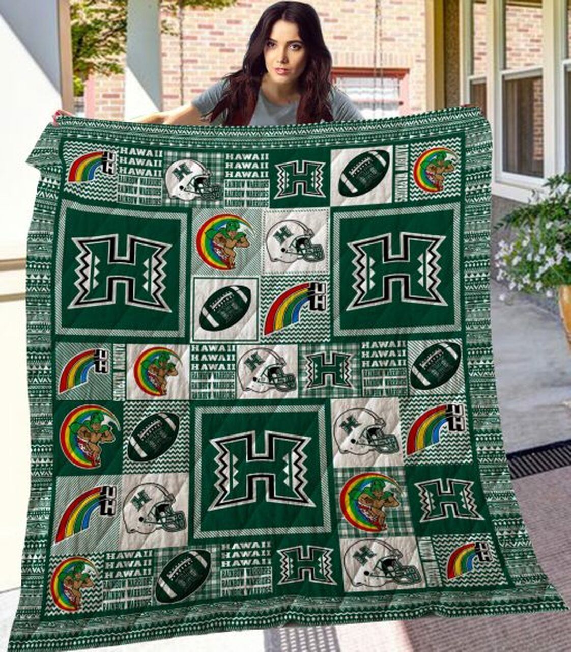 Ncaa Hawaii Warriors Quilt Blanket 1247