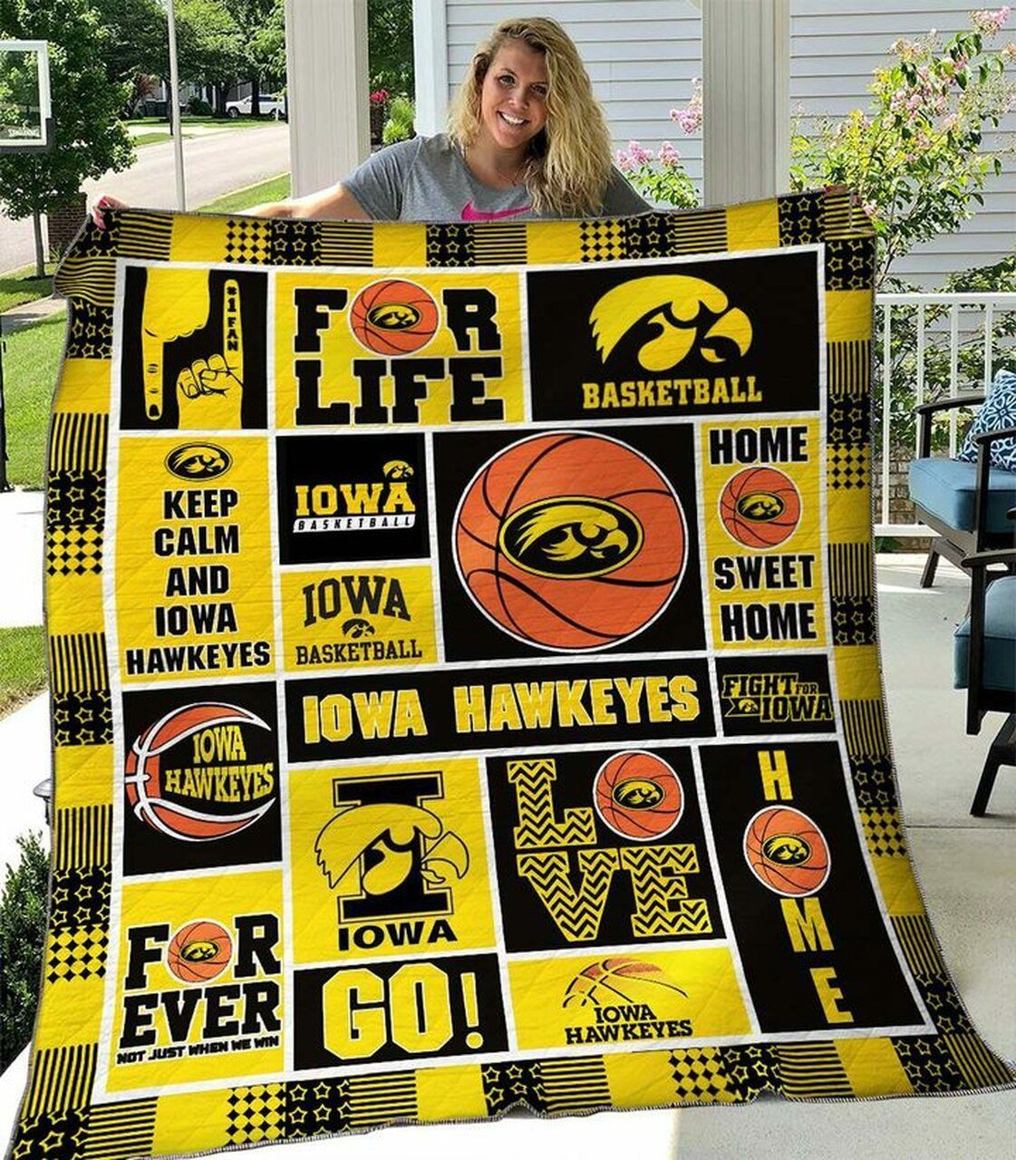 Ncaa Iowa Hawkeyes Quilt Blanket 453