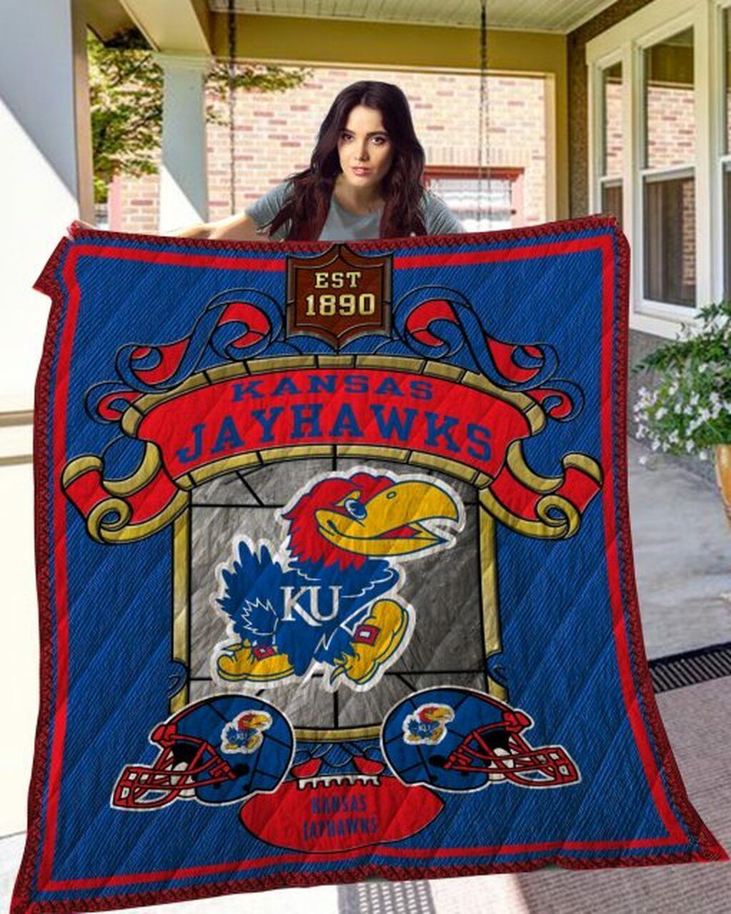 Ncaa Kansas Jayhawks Quilt Blanket 322