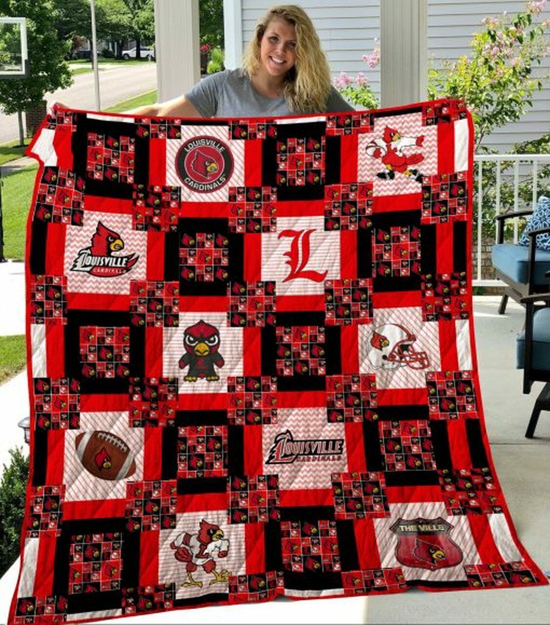 Ncaa Louisville Cardinals Quilt Blanket 114