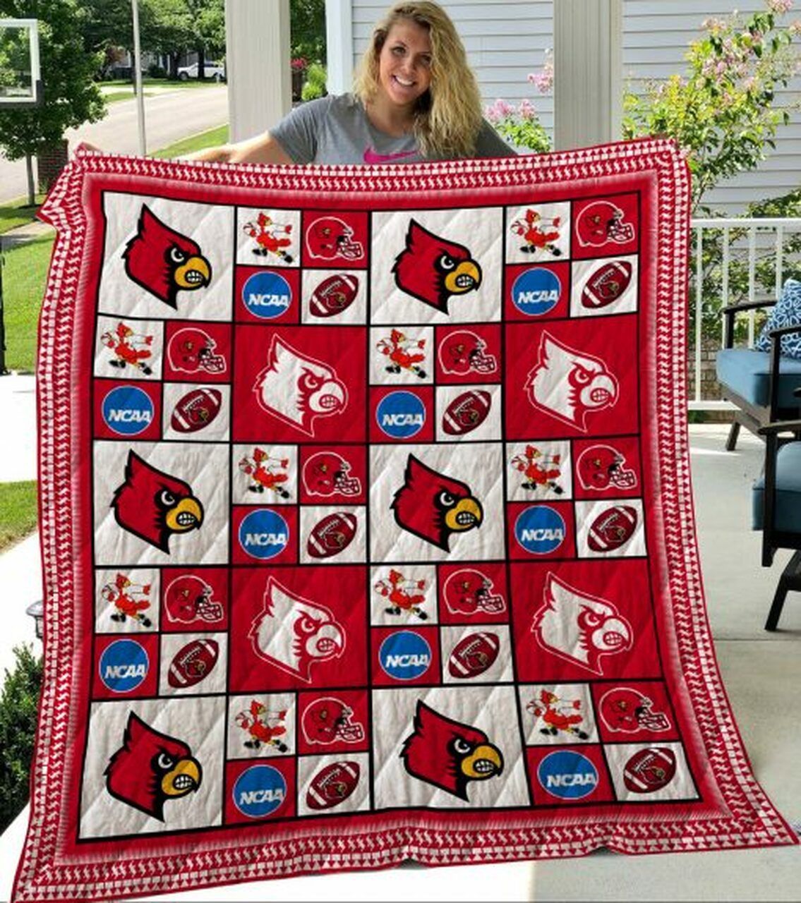 Ncaa Louisville Cardinals Quilt Blanket 122
