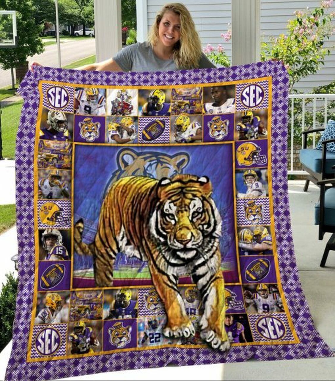 Ncaa Lsu Tigers Quilt Blanket 921