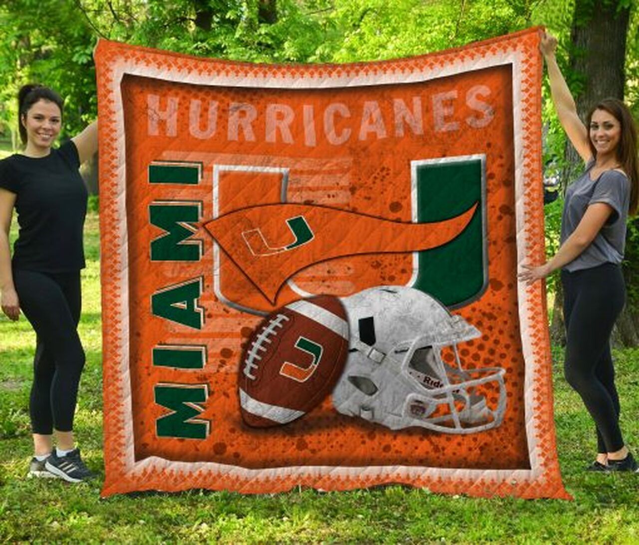 Ncaa Miami Hurricanes Quilt Blanket 136