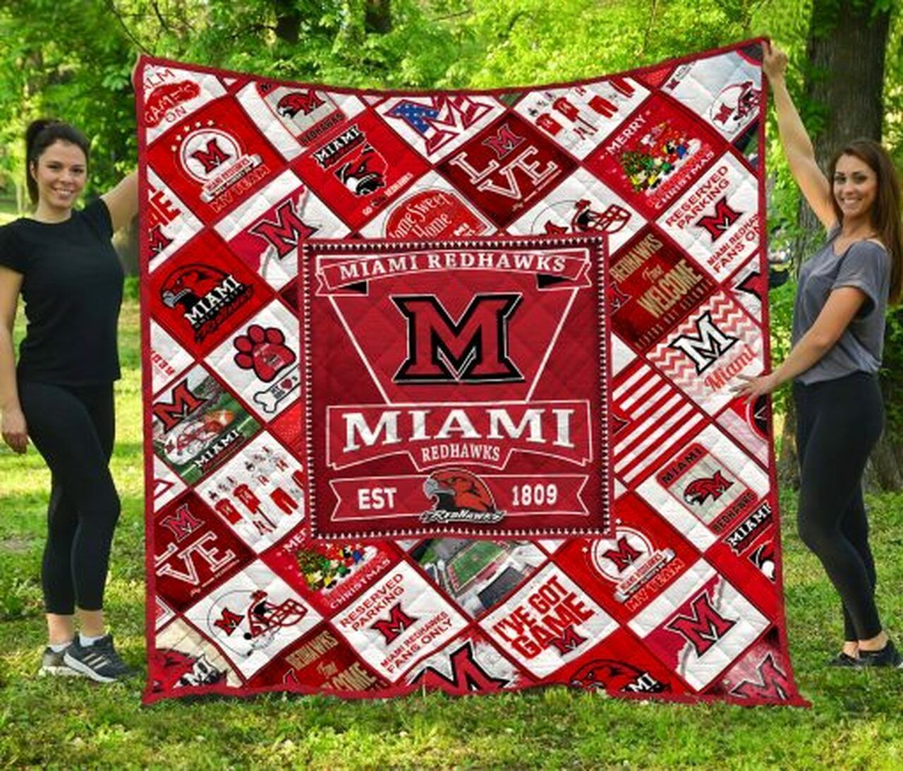 Ncaa Miami Oh Redhawks Quilt Blanket 1351