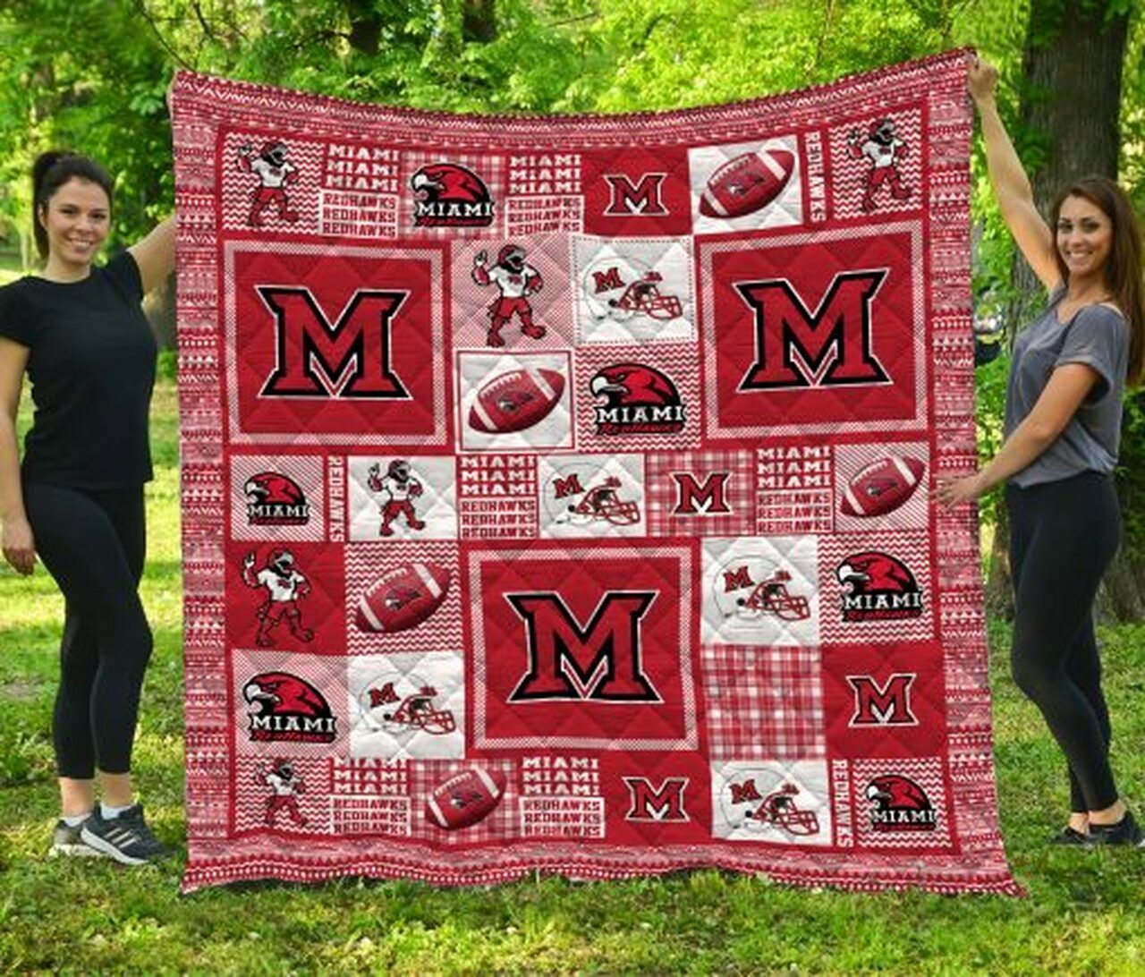 Ncaa Miami Oh Redhawks Quilt Blanket 1353