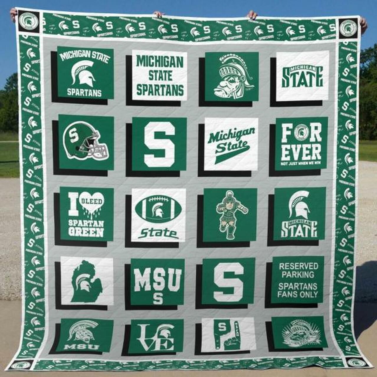 Ncaa Michigan State Spartans Quilt Blanket 467