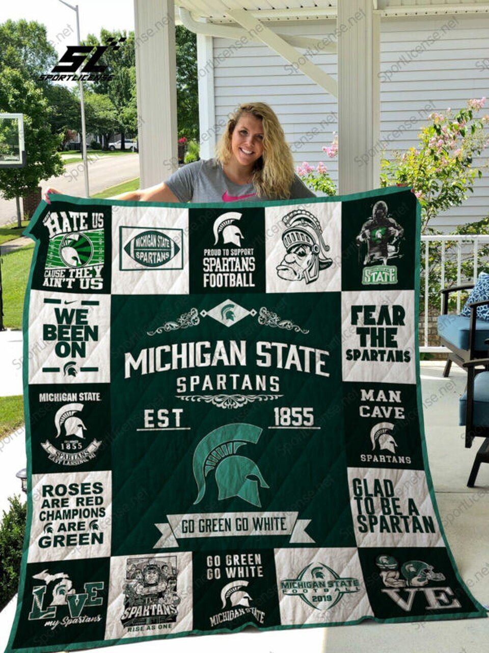 Ncaa Michigan State Spartans Quilt Blanket 469