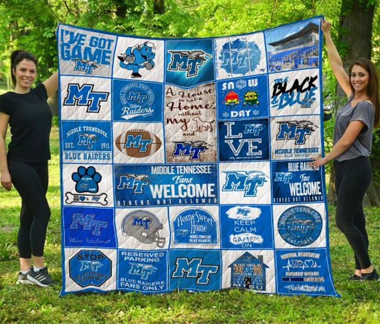 Ncaa Middle Tennessee Blue Raiders Quilt Blanket 1595