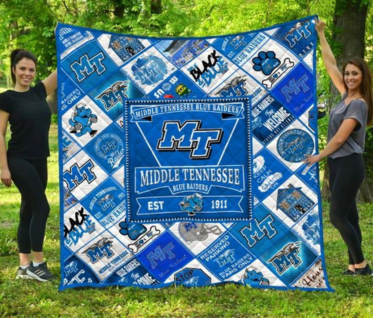 Ncaa Middle Tennessee Blue Raiders Quilt Blanket 1594