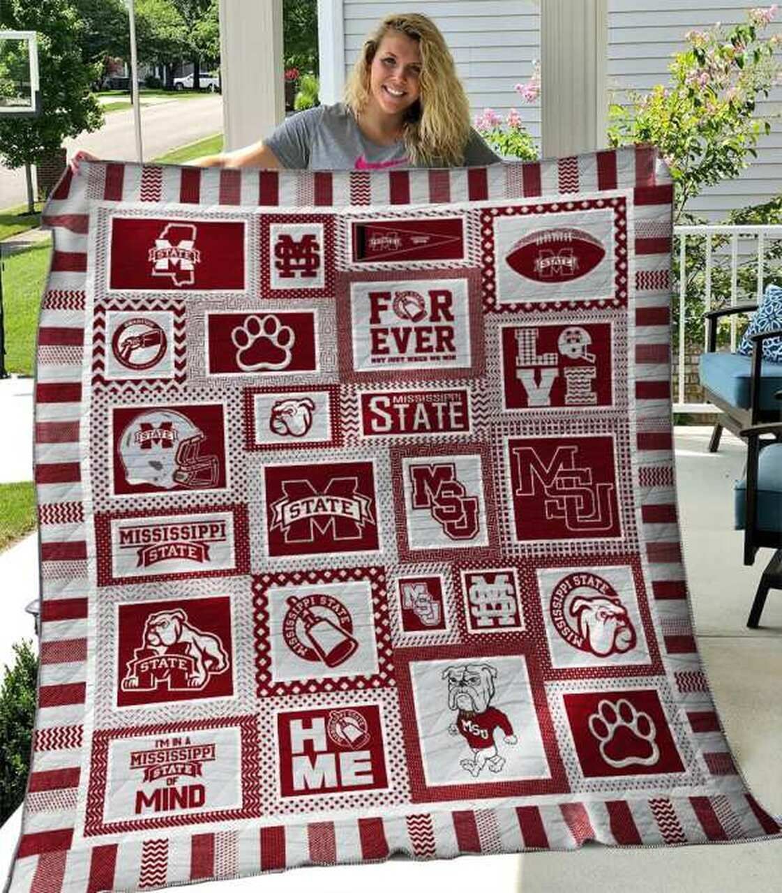 Ncaa Mississippi State Bulldogs Quilt Blanket 946